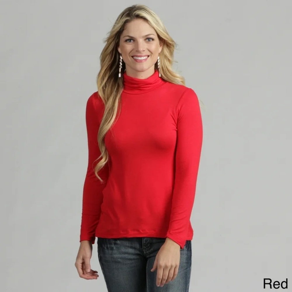 24/7 comfort apparel red turtleneck